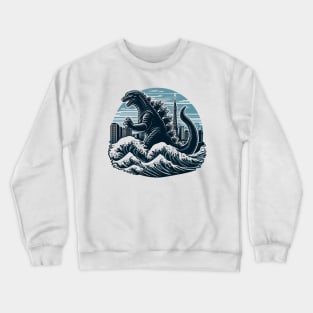 Godzilla Waves Crewneck Sweatshirt